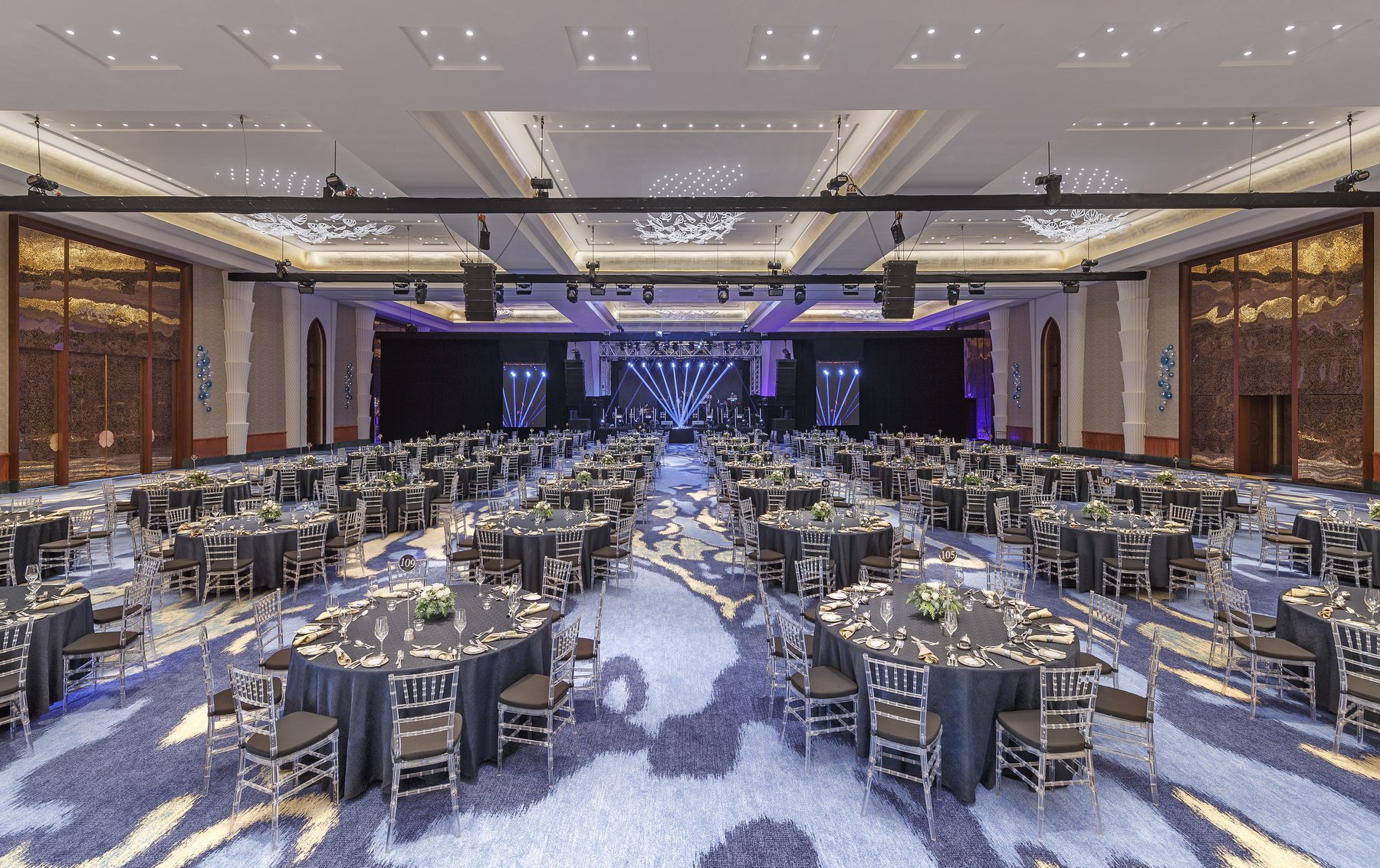 The Atlantis Ballroom dressed for a gala celebration